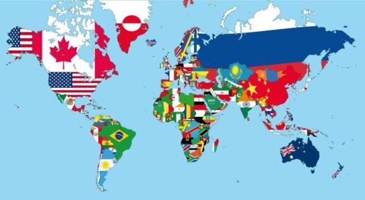 Verdens flag på verdenskort